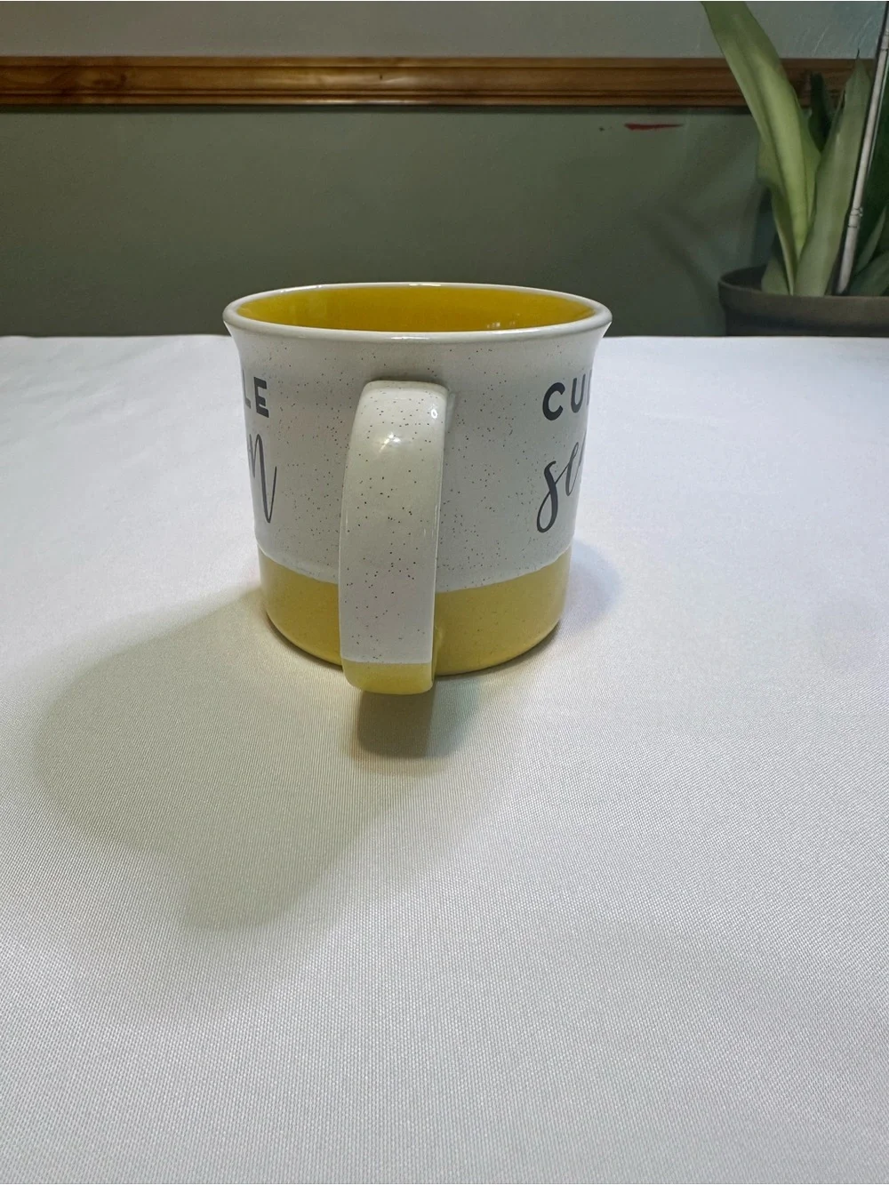 Cuddle Season Yellow Speckled Ceramic Coffee Mug - Cozy Ceramic Cup